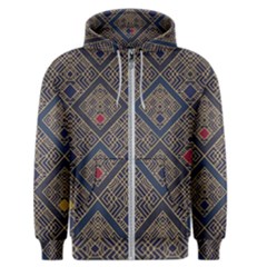 Pattern Flower Design Men s Zipper Hoodie