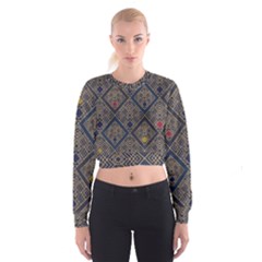 Pattern Flower Design Cropped Sweatshirt by Ravend