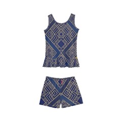 Pattern Flower Design Kids  Boyleg Swimsuit by Ravend