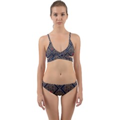 Pattern Floral Leaves Wrap Around Bikini Set by Ravend