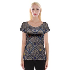 Pattern Seamless Antique Luxury Cap Sleeve Top by Ravend