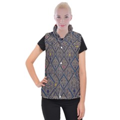 Pattern Seamless Antique Luxury Women s Button Up Vest