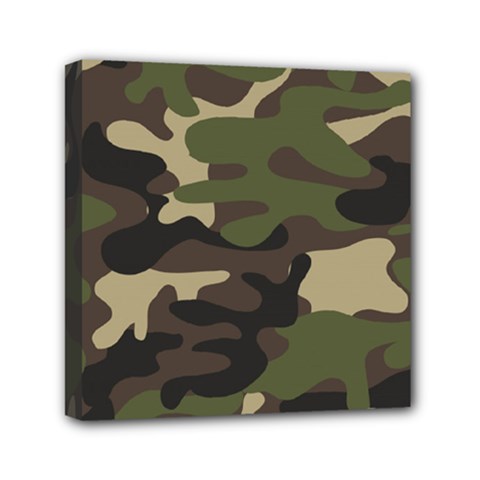 Texture Military Camouflage Repeats Seamless Army Green Hunting Mini Canvas 6  X 6  (stretched) by Ravend