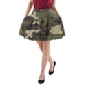 Texture Military Camouflage Repeats Seamless Army Green Hunting A-Line Pocket Skirt View1