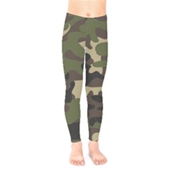 Texture Military Camouflage Repeats Seamless Army Green Hunting Kids  Leggings