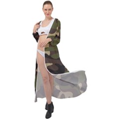 Texture Military Camouflage Repeats Seamless Army Green Hunting Maxi Chiffon Beach Wrap by Ravend