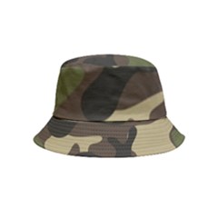 Texture Military Camouflage Repeats Seamless Army Green Hunting Bucket Hat (kids) by Ravend