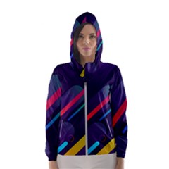 Colorful Abstract Background Women s Hooded Windbreaker