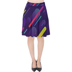 Colorful Abstract Background Velvet High Waist Skirt by Ravend