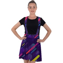 Colorful Abstract Background Velvet Suspender Skater Skirt by Ravend