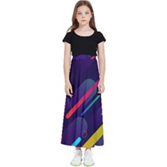 Colorful Abstract Background Kids  Flared Maxi Skirt by Ravend