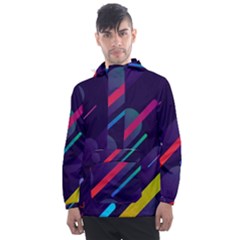 Colorful Abstract Background Men s Front Pocket Pullover Windbreaker