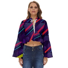 Colorful Abstract Background Boho Long Bell Sleeve Top