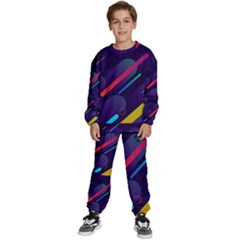 Colorful Abstract Background Kids  Sweatshirt Set