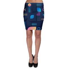 Gradient Geometric Shapes Dark Background Bodycon Skirt by Ravend