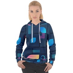 Gradient Geometric Shapes Dark Background Women s Overhead Hoodie by Ravend