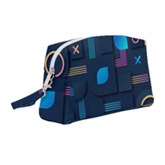 Gradient Geometric Shapes Dark Background Wristlet Pouch Bag (medium) by Ravend