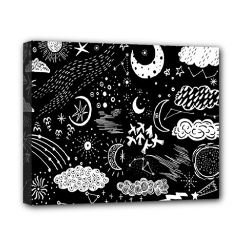 Vector Set Sketch Drawn With Space Canvas 10  X 8  (stretched) by Ravend