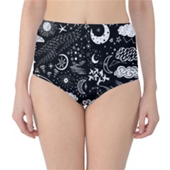 Vector Set Sketch Drawn With Space Classic High-waist Bikini Bottoms by Ravend