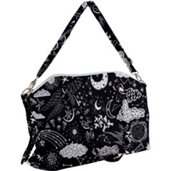 Vector Set Sketch Drawn With Space Canvas Crossbody Bag by Ravend