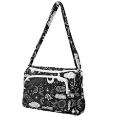 Vector Set Sketch Drawn With Space Front Pocket Crossbody Bag by Ravend