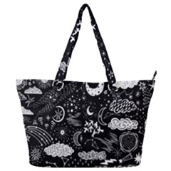 Vector Set Sketch Drawn With Space Full Print Shoulder Bag by Ravend