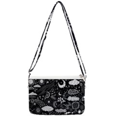 Vector Set Sketch Drawn With Space Double Gusset Crossbody Bag by Ravend