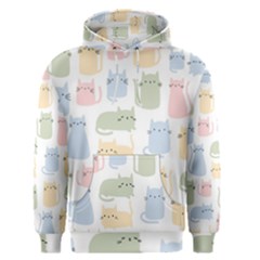 Cute Cat Colorful Cartoon Doodle Seamless Pattern Men s Core Hoodie