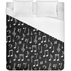 Chalk Music Notes Signs Seamless Pattern Duvet Cover (california King Size) by Ravend