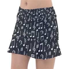 Chalk Music Notes Signs Seamless Pattern Classic Tennis Skirt by Ravend