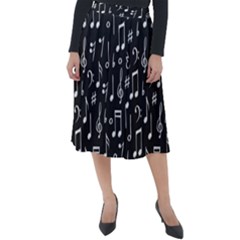 Chalk Music Notes Signs Seamless Pattern Classic Velour Midi Skirt  by Ravend