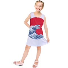 The Great Wave Of Kaiju Kids  Tunic Dress by Cendanart