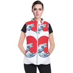 The Great Wave Of Kaiju Women s Puffer Vest by Cendanart