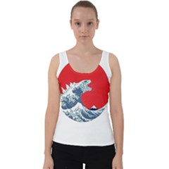 The Great Wave Of Kaiju Velvet Tank Top by Cendanart