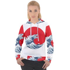 The Great Wave Of Kaiju Women s Overhead Hoodie by Cendanart