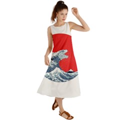 The Great Wave Of Kaiju Summer Maxi Dress by Cendanart