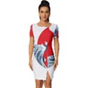 The Great Wave Of Kaiju Fitted Knot Split End Bodycon Dress View1