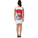 The Great Wave Of Kaiju Fitted Knot Split End Bodycon Dress View4