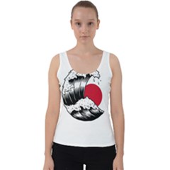 Japanese Sun & Wave Velvet Tank Top by Cendanart