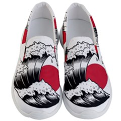 Japanese Sun & Wave Men s Lightweight Slip Ons by Cendanart