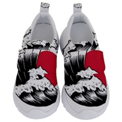 Japanese Sun & Wave Kids  Velcro No Lace Shoes by Cendanart