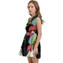 Retro Wave Kaiju Godzilla Japanese Pop Art Style Kids  One Shoulder Party Dress View3