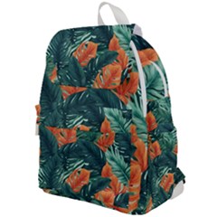 Green Tropical Leaves Top Flap Backpack by Jack14