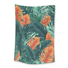 Green Tropical Leaves Small Tapestry