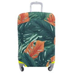 Green Tropical Leaves Luggage Cover (medium) by Jack14