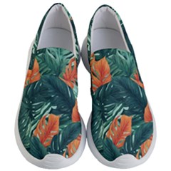 Green Tropical Leaves Women s Lightweight Slip Ons