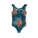 Green Tropical Leaves Kids  Frill Swimsuit View1