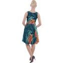 Green Tropical Leaves Knee Length Skater Dress View2