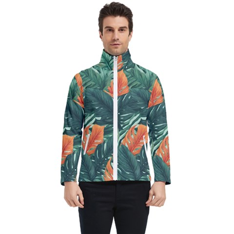 Green Tropical Leaves Men s Bomber Jacket by Jack14