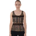 Old Bookshelf Orderly Antique Books Velvet Tank Top View1